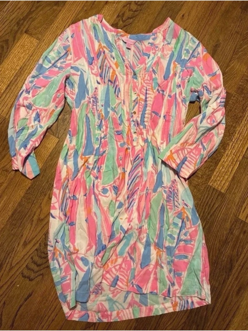 Lilly Pulitzer Pink Multi-Color Printed Long-Sleeve Tunic